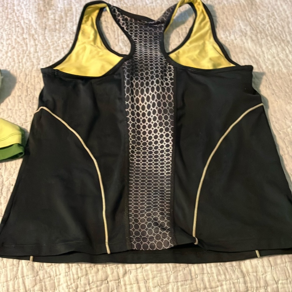 Green and Yellow Racerback Tank Tops - Picture 3 of 4